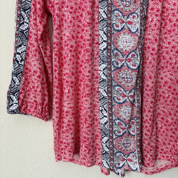 Lucky Brand Boho Print Peasant Top - Picture 6 of 9